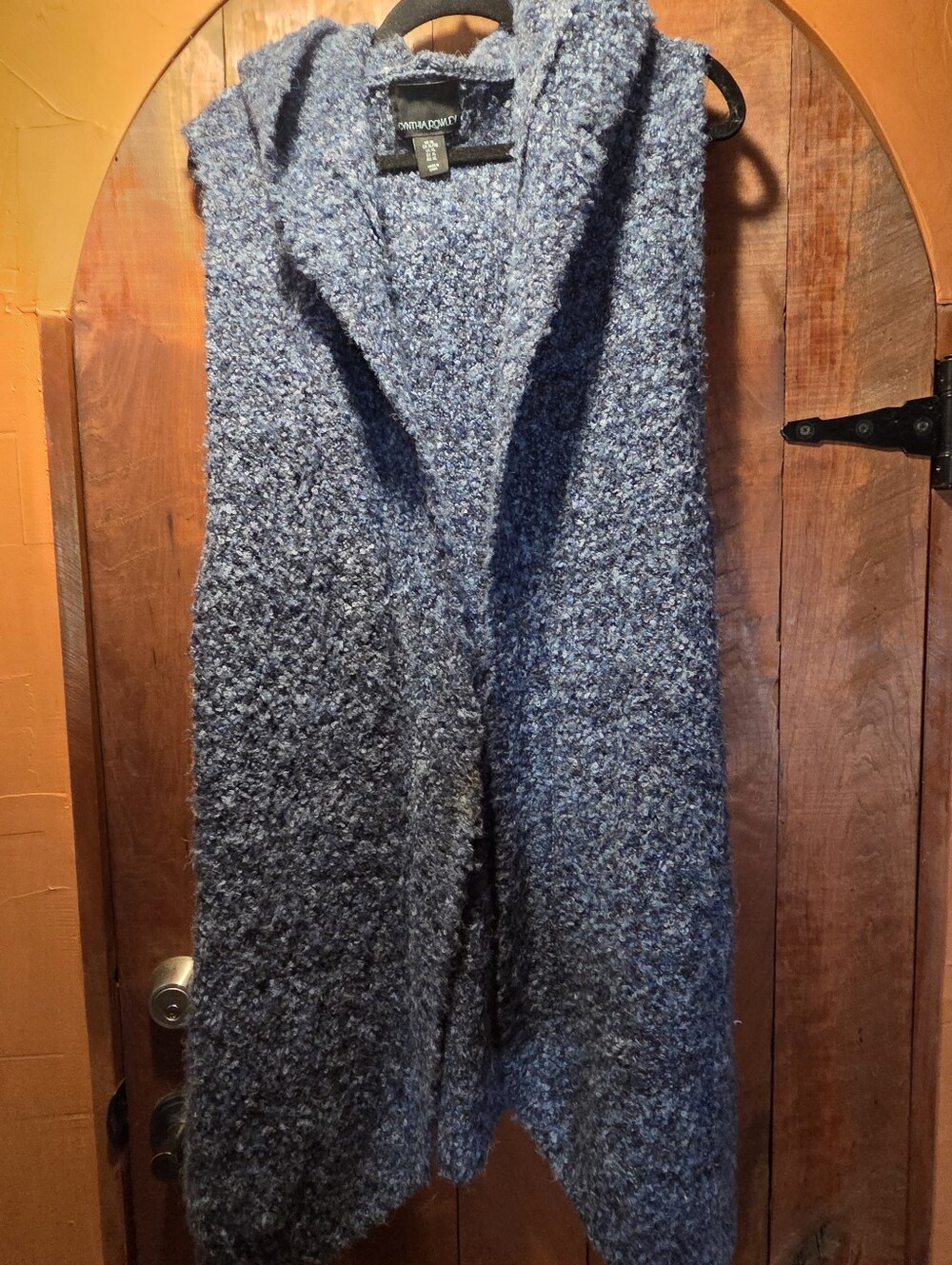 Cynthia Rowley Hooded Bouclé Vest in Heather Blue